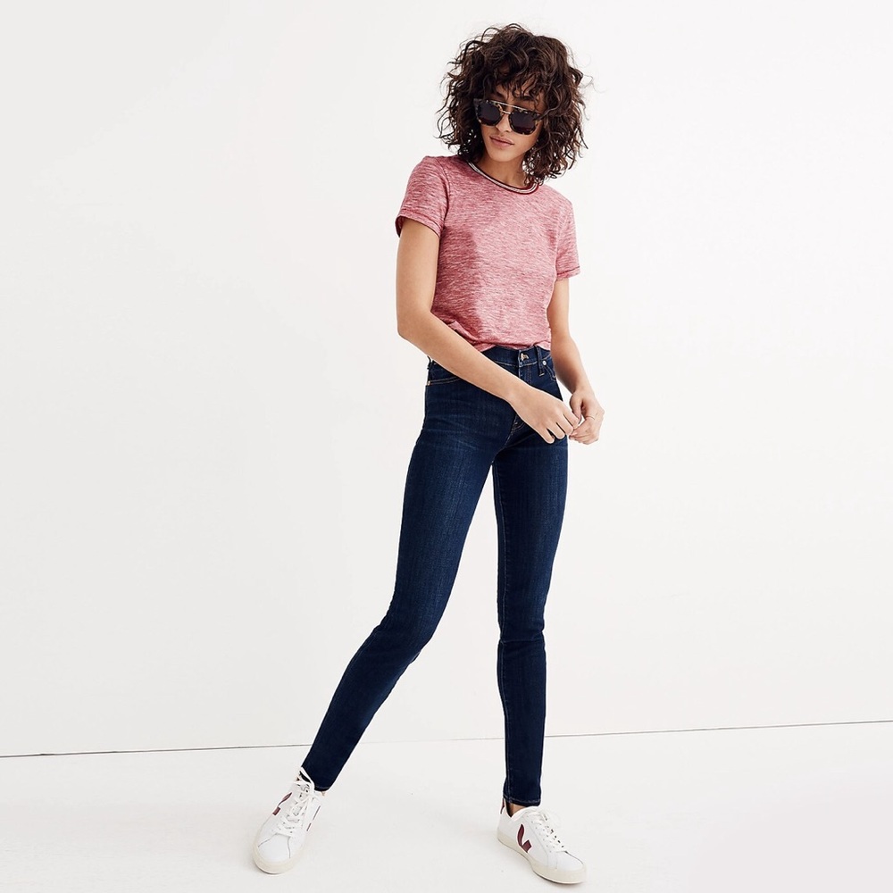 Madewell 9” Mid Rise Skinny petite jeans dark wash